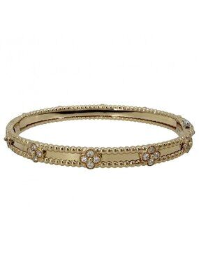 Van Cleef & Arpels For Bre Perlee Sweet Clover Gold Diamond Vintage Bracelet